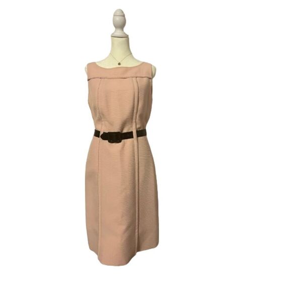 Tahari Blush Pink Dress with Black Belt Size 6 - Picture 1 of 6